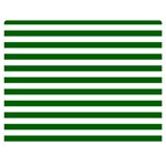Horizontal Stripes - White and Dark Green Double Sided Flano Blanket (Medium)