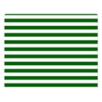 Horizontal Stripes - White and Dark Green Double Sided Flano Blanket (Large)