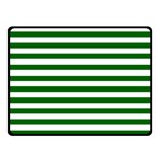 Horizontal Stripes - White and Dark Green Fleece Blanket (Small) (One Side)