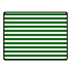 Horizontal Stripes - White and Dark Green Double Sided Fleece Blanket (Small) (Two Sides)
