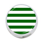 Horizontal Stripes - White and Dark Green 4-Port USB Hub (Two Sides)