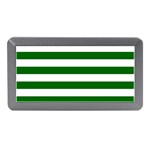 Horizontal Stripes - White and Dark Green Memory Card Reader (Mini)