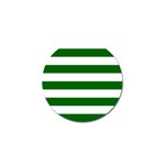 Horizontal Stripes - White and Dark Green Golf Ball Marker (10 pack)
