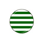 Horizontal Stripes - White and Dark Green Hat Clip Ball Marker (4 pack)