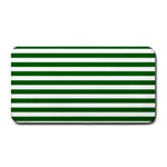 Horizontal Stripes - White and Dark Green Medium Bar Mat