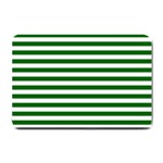 Horizontal Stripes - White and Dark Green Small Doormat