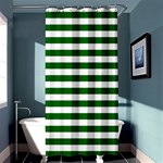 Horizontal Stripes - White and Dark Green Shower Curtain 36  x 72  (Stall)
