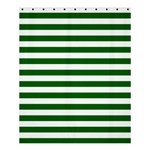 Horizontal Stripes - White and Dark Green Shower Curtain 60  x 72  (Medium)