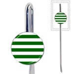 Horizontal Stripes - White and Dark Green Book Mark