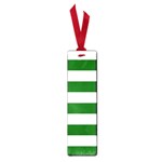 Horizontal Stripes - White and Dark Green Small Book Mark