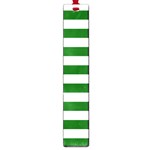 Horizontal Stripes - White and Dark Green Large Book Mark