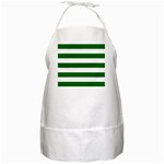 Horizontal Stripes - White and Dark Green BBQ Apron