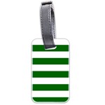 Horizontal Stripes - White and Dark Green Luggage Tag (Two Sides)