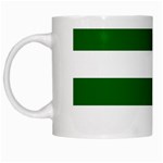 Horizontal Stripes - White and Dark Green White Mug