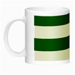 Horizontal Stripes - White and Dark Green Night Luminous Mug
