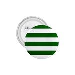 Horizontal Stripes - White and Dark Green 1.75  Button