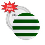 Horizontal Stripes - White and Dark Green 2.25  Button (100 pack)