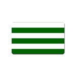 Horizontal Stripes - White and Dark Green Magnet (Name Card)