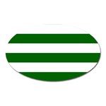 Horizontal Stripes - White and Dark Green Magnet (Oval)