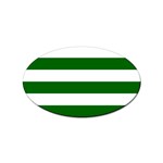 Horizontal Stripes - White and Dark Green Sticker (Oval)