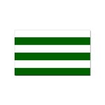 Horizontal Stripes - White and Dark Green Sticker Rectangular (100 pack)
