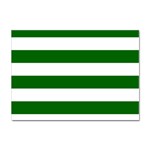 Horizontal Stripes - White and Dark Green Sticker A4 (10 pack)