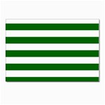 Horizontal Stripes - White and Dark Green Postcard 4  x 6 