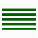 Horizontal Stripes - White and Dark Green Postcard 5  x 7 