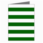 Horizontal Stripes - White and Dark Green Greeting Cards (Pkg of 8)