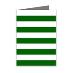 Horizontal Stripes - White and Dark Green Mini Greeting Card