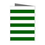 Horizontal Stripes - White and Dark Green Mini Greeting Cards (Pkg of 8)