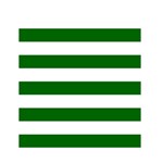 Horizontal Stripes - White and Dark Green Greeting Card 4.5  x 6 