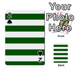 Horizontal Stripes - White and Dark Green Playing Cards 54 Designs