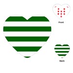 Horizontal Stripes - White and Dark Green Playing Cards (Heart)