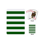Horizontal Stripes - White and Dark Green Playing Cards (Mini)
