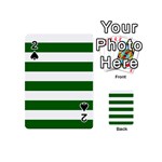 Horizontal Stripes - White and Dark Green Playing Cards 54 (Mini)