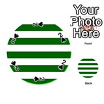 Horizontal Stripes - White and Dark Green Playing Cards 54 (Round)