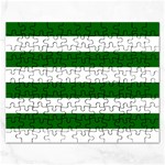Horizontal Stripes - White and Dark Green Jigsaw Puzzle (Rectangular)