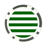 Horizontal Stripes - White and Dark Green Poker Chip Card Guard (10 pack)