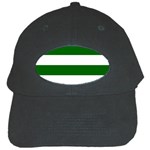 Horizontal Stripes - White and Dark Green Black Cap