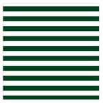 Horizontal Stripes - White and Forest Green Large Satin Scarf (Square)