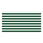 Horizontal Stripes - White and Forest Green Satin Shawl