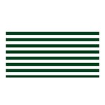 Horizontal Stripes - White and Forest Green Satin Wrap