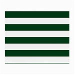 Horizontal Stripes - White and Forest Green Small Glasses Cloth (2 Sides)