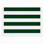 Horizontal Stripes - White and Forest Green Large Glasses Cloth (2 Sides)