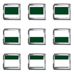 Horizontal Stripes - White and Forest Green Mega Link Italian Charm (9 pack)