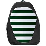 Horizontal Stripes - White and Forest Green Backpack Bag