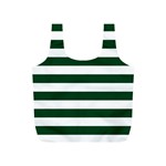 Horizontal Stripes - White and Forest Green Full Print Recycle Bag (S)