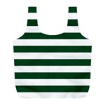 Horizontal Stripes - White and Forest Green Full Print Recycle Bag (L)
