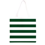 Horizontal Stripes - White and Forest Green Grocery Light Tote Bag